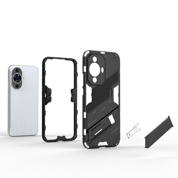 For Huawei nova 11 4G Punk Armor 2 in 1 PC + TPU Phone Case with Holder(Green) - Huawei Cases by PMC TechLife | Online Shopping South Africa | PMC TechLife | Buy Now Pay Later Mobicred