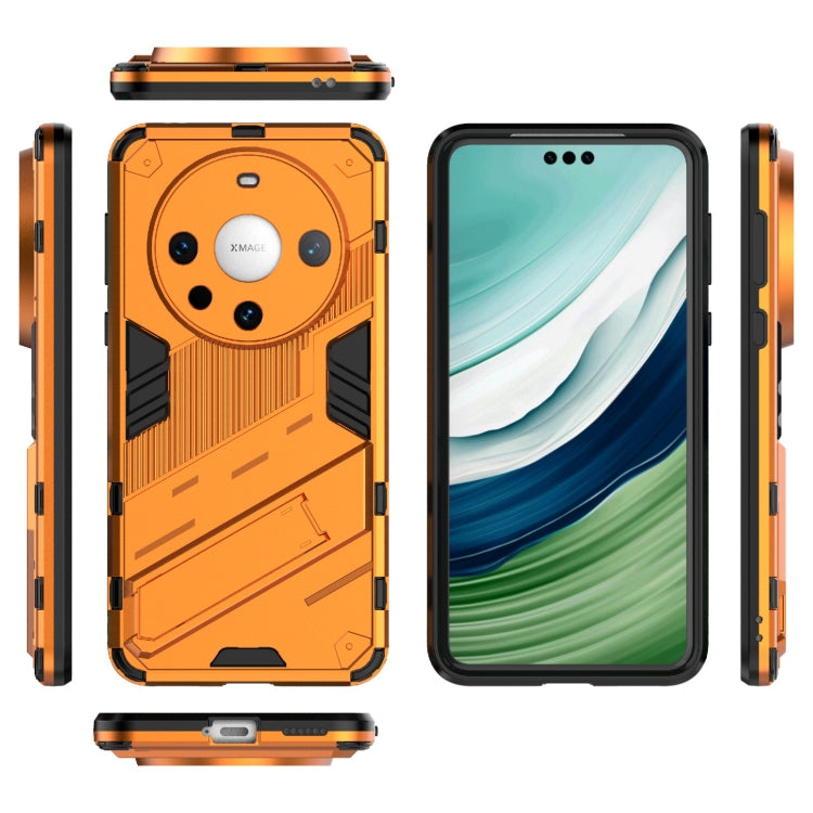 For Huawei Mate 60 Pro Punk Armor 2 in 1 PC + TPU Phone Case with Holder(Orange) - Huawei Cases by PMC Jewellery | Online Shopping South Africa | PMC Jewellery | Buy Now Pay Later Mobicred