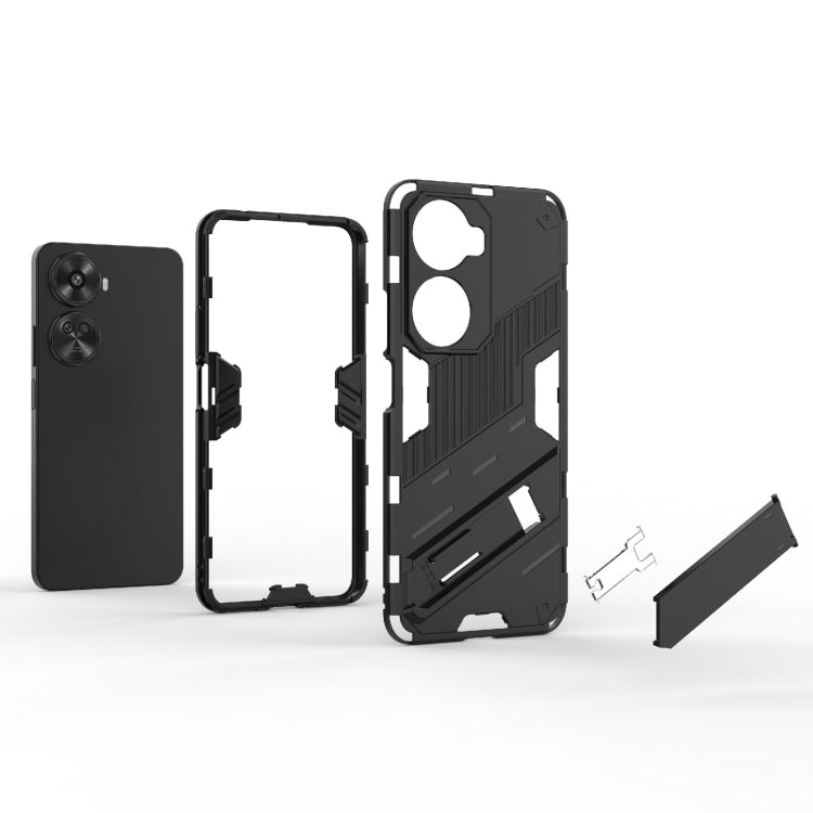 For Huawei nova 11 SE Punk Armor 2 in 1 PC + TPU Phone Case with Holder(White) - Huawei Cases by PMC TechLife | Online Shopping South Africa | PMC TechLife | Buy Now Pay Later Mobicred