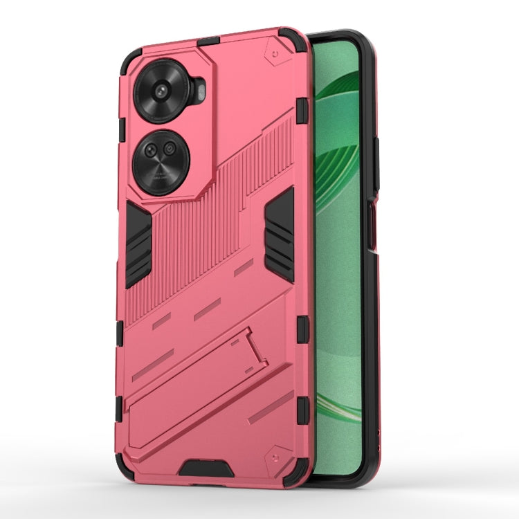 For Huawei nova 11 SE Punk Armor 2 in 1 PC + TPU Phone Case with Holder(Light Red) - Huawei Cases by PMC TechLife | Online Shopping South Africa | PMC TechLife | Buy Now Pay Later Mobicred
