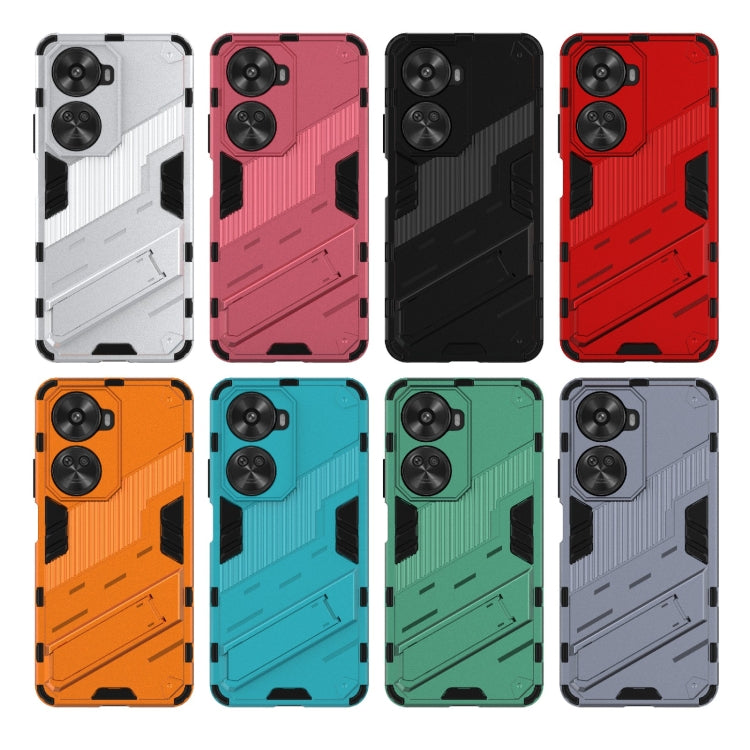 For Huawei nova 11 SE Punk Armor 2 in 1 PC + TPU Phone Case with Holder(Light Red) - Huawei Cases by PMC TechLife | Online Shopping South Africa | PMC TechLife | Buy Now Pay Later Mobicred