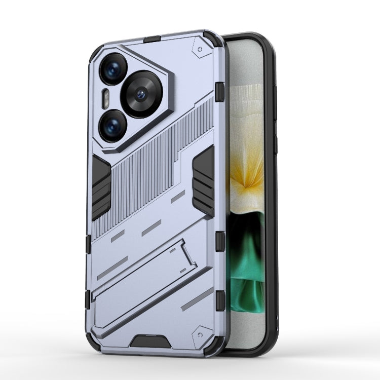 For Huawei Pura 70 Punk Armor 2 in 1 PC + TPU Phone Case with Holder(Grey) - Huawei Cases by PMC Jewellery | Online Shopping South Africa | PMC Jewellery | Buy Now Pay Later Mobicred