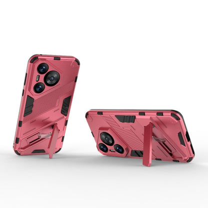 For Huawei Pura 70 Punk Armor 2 in 1 PC + TPU Phone Case with Holder(Light Red) - Huawei Cases by PMC Jewellery | Online Shopping South Africa | PMC Jewellery | Buy Now Pay Later Mobicred