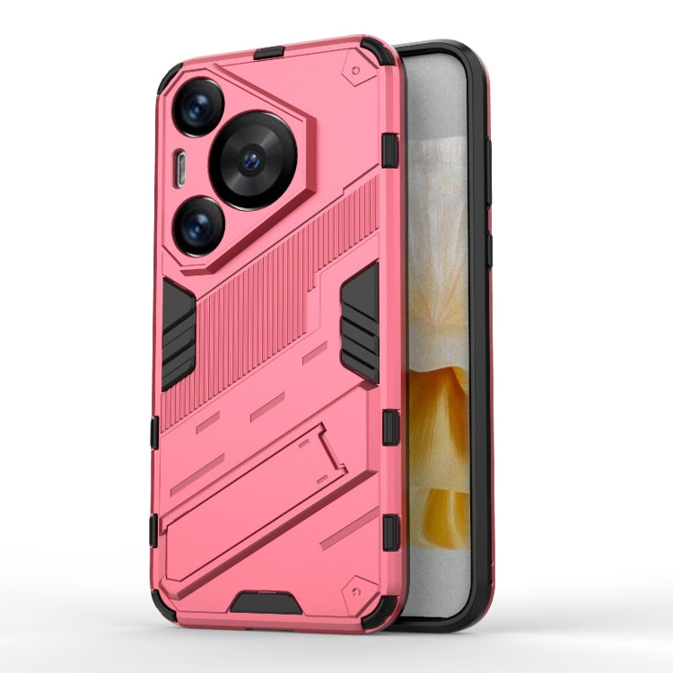 For Huawei Pura 70 Pro / 70 Pro+ Punk Armor 2 in 1 PC + TPU Phone Case with Holder(Light Red) - Huawei Cases by PMC Jewellery | Online Shopping South Africa | PMC Jewellery | Buy Now Pay Later Mobicred