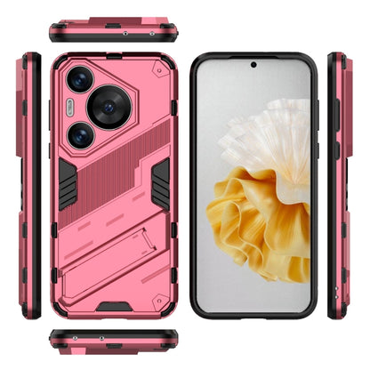 For Huawei Pura 70 Pro / 70 Pro+ Punk Armor 2 in 1 PC + TPU Phone Case with Holder(Light Red) - Huawei Cases by PMC Jewellery | Online Shopping South Africa | PMC Jewellery | Buy Now Pay Later Mobicred