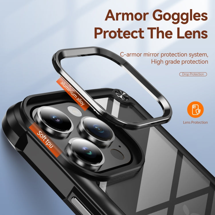 For iPhone 16 Pro Max TPU + PC Lens Protection Phone Case(Black) - iPhone 16 Pro Max Cases by PMC TechLife | Online Shopping South Africa | PMC TechLife | Buy Now Pay Later Mobicred