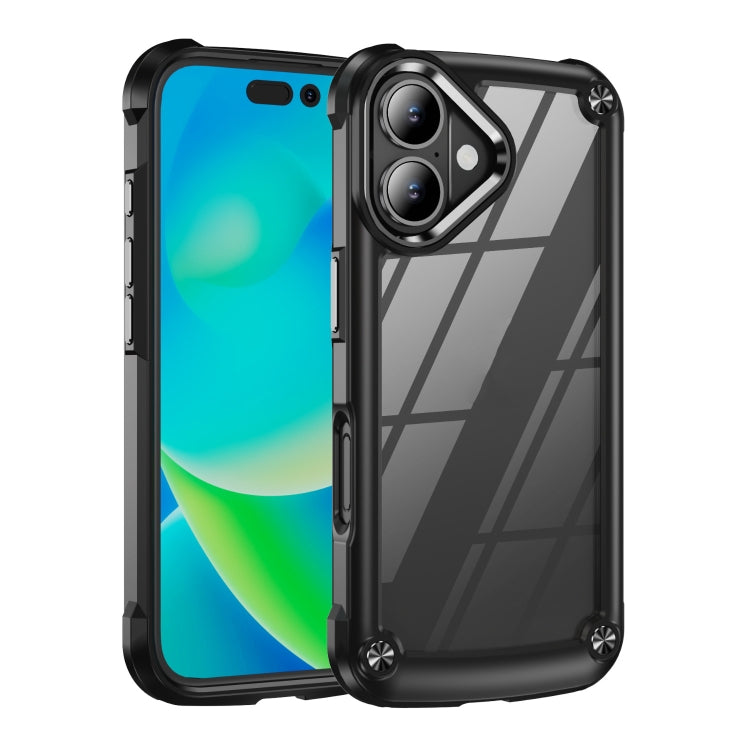 For iPhone 16 TPU + PC Lens Protection Phone Case(Black) - iPhone 16 Cases by PMC TechLife | Online Shopping South Africa | PMC TechLife | Buy Now Pay Later Mobicred