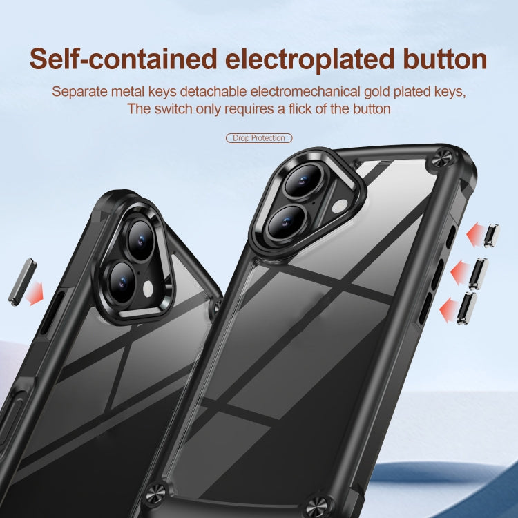 For iPhone 16 TPU + PC Lens Protection Phone Case(Black) - iPhone 16 Cases by PMC TechLife | Online Shopping South Africa | PMC TechLife | Buy Now Pay Later Mobicred