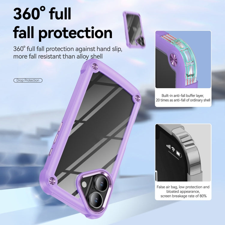 For iPhone 16 TPU + PC Lens Protection Phone Case(Purple) - iPhone 16 Cases by PMC Jewellery | Online Shopping South Africa | PMC Jewellery | Buy Now Pay Later Mobicred