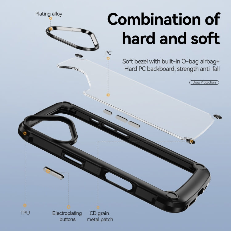 For iPhone 16 Plus TPU + PC Lens Protection Phone Case(Black) - iPhone 16 Plus Cases by PMC TechLife | Online Shopping South Africa | PMC TechLife | Buy Now Pay Later Mobicred