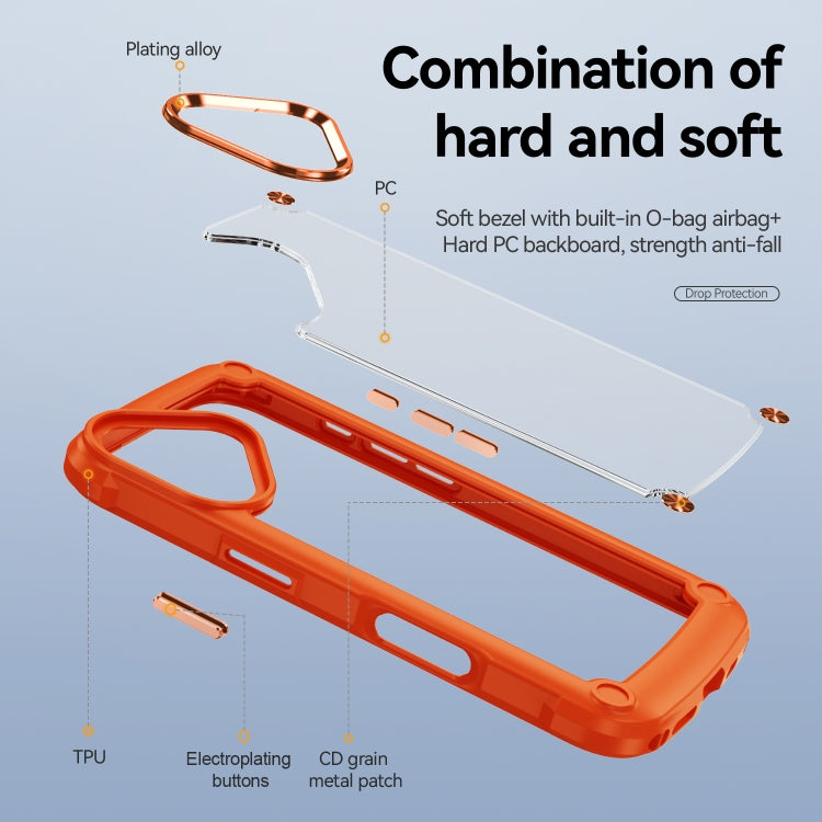 For iPhone 16 Plus TPU + PC Lens Protection Phone Case(Orange) - free shipping - PMC TechLife - Order now!