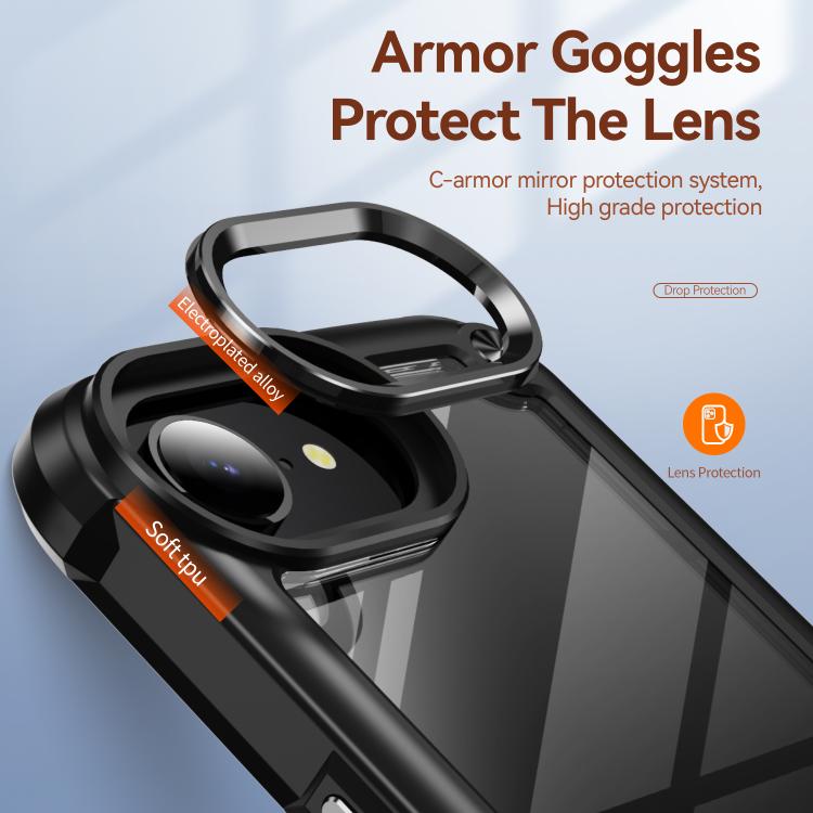 For iPhone 16e TPU + PC Lens Protection Phone Case(Black) - free shipping - PMC TechLife - Order now!