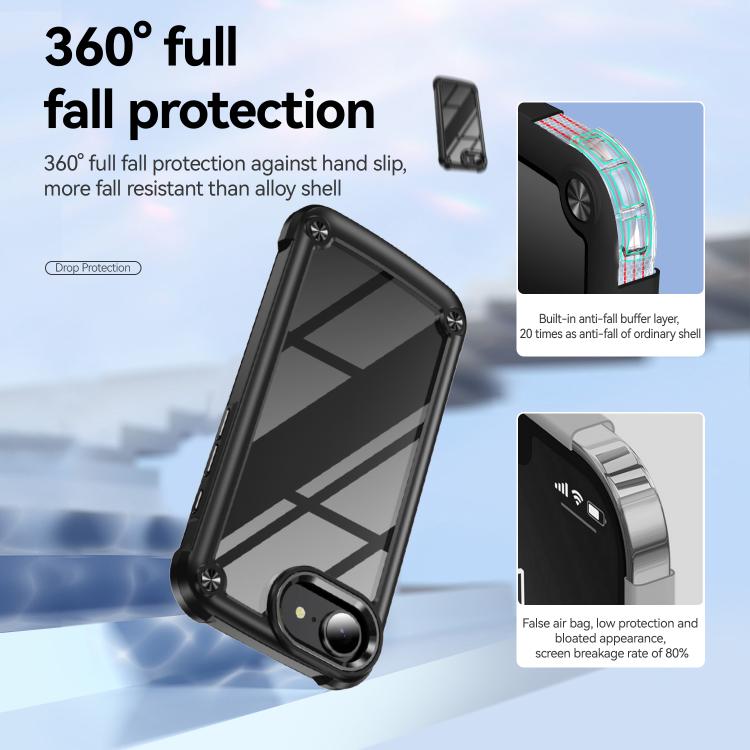 For iPhone 16e TPU + PC Lens Protection Phone Case(Black) - free shipping - PMC TechLife - Order now!