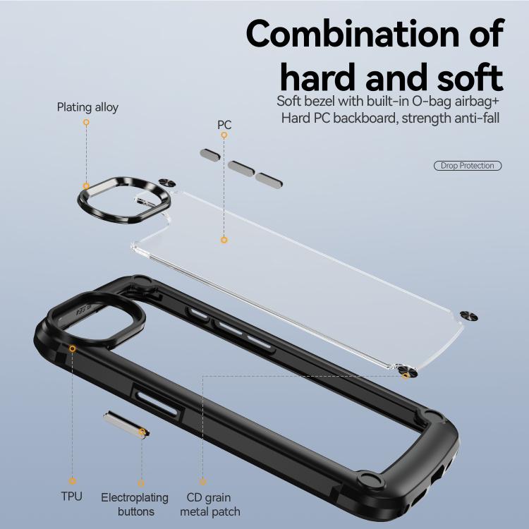 For iPhone 16e TPU + PC Lens Protection Phone Case(Black) - free shipping - PMC TechLife - Order now!