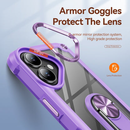 For iPhone 16 TPU + PC Lens Protection Phone Case with Ring Holder(Purple) - iPhone 16 Cases by PMC Jewellery | Online Shopping South Africa | PMC Jewellery | Buy Now Pay Later Mobicred