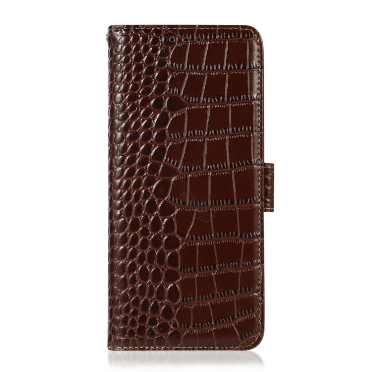For iPhone 16 Pro Crocodile Top Layer Cowhide Leather Phone Case(Brown) - iPhone 16 Pro Cases by PMC TechLife | Online Shopping South Africa | PMC TechLife | Buy Now Pay Later Mobicred