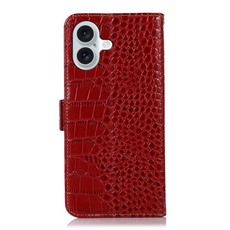 For iPhone 17 Crocodile Top Layer Cowhide Leather Phone Case(Red) - free shipping - PMc TechLife - Order now!