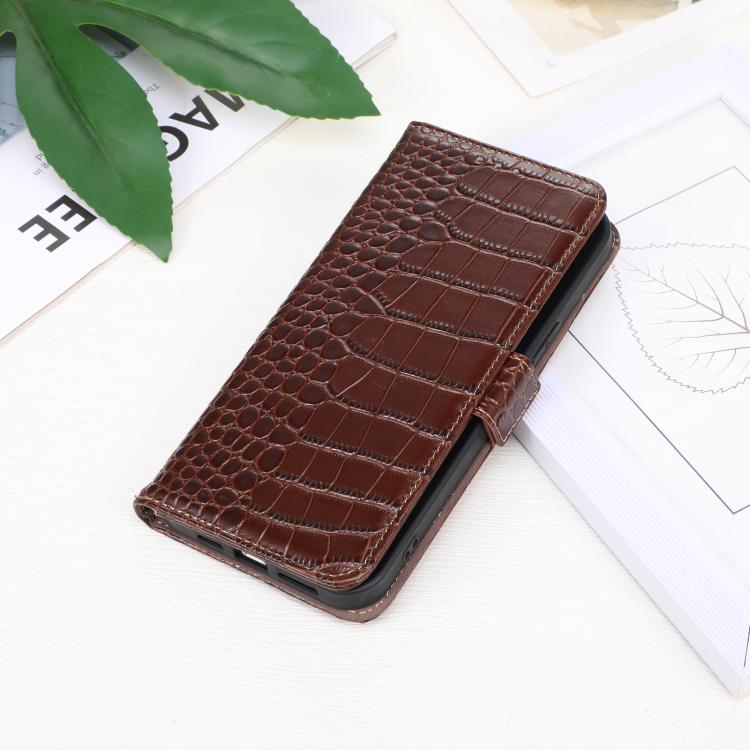 For iPhone 17 Air Crocodile Top Layer Cowhide Leather Phone Case(Brown) - free shipping - PMc TechLife - Order now!