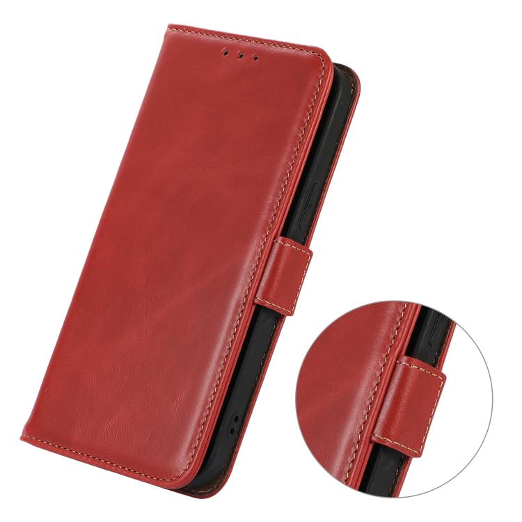 For iPhone 17 Air Crazy Horse Top Layer Cowhide Leather Phone Case(Red) - free shipping - PMc TechLife - Order now!