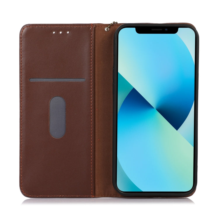 For iPhone 16 Pro KHAZNEH Nappa Top Layer Cowhide Leather Phone Case(Brown) - iPhone 16 Pro Cases by PMC Jewellery | Online Shopping South Africa | PMC Jewellery | Buy Now Pay Later Mobicred