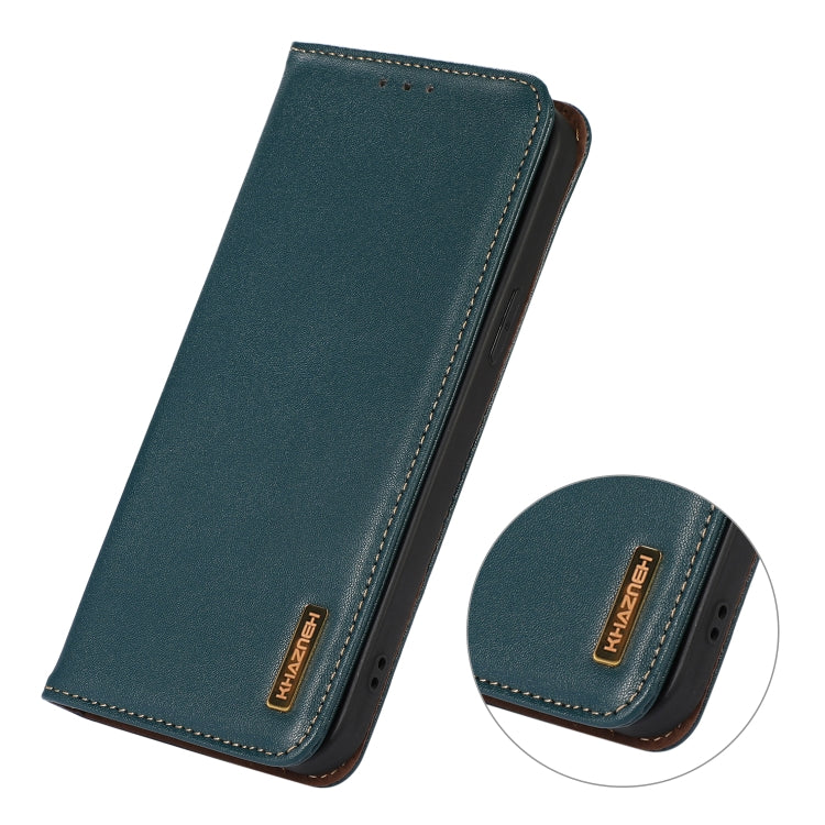 For iPhone 16 KHAZNEH Nappa Top Layer Cowhide Leather Phone Case(Green) - iPhone 16 Cases by PMC Jewellery | Online Shopping South Africa | PMC Jewellery | Buy Now Pay Later Mobicred