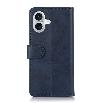 For iPhone 16 Cow Texture Leather Phone Case(Blue) - iPhone 16 Cases by PMC Jewellery | Online Shopping South Africa | PMC Jewellery | Buy Now Pay Later Mobicred