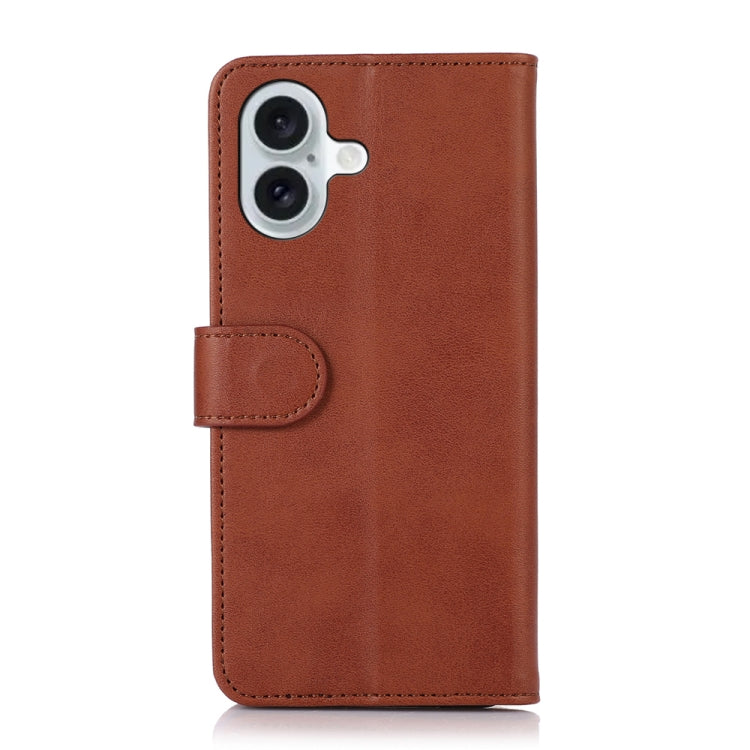 For iPhone 16 Cow Texture Leather Phone Case(Brown) - iPhone 16 Cases by PMC Jewellery | Online Shopping South Africa | PMC Jewellery | Buy Now Pay Later Mobicred