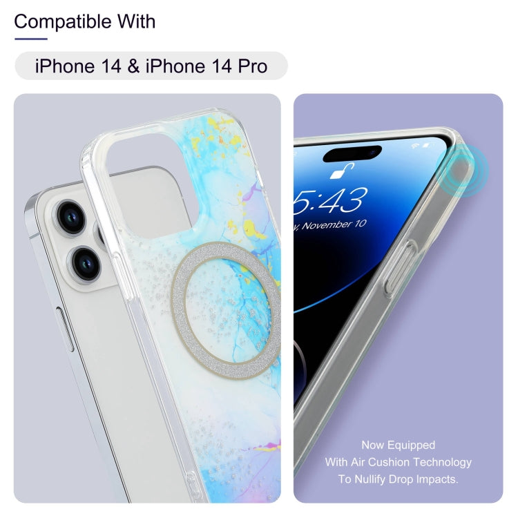 For iPhone 13 Pro Max Dual-side IMD Marble Magsafe Phone Case(White) - iPhone 13 Pro Max Cases by PMC Jewellery | Online Shopping South Africa | PMC Jewellery