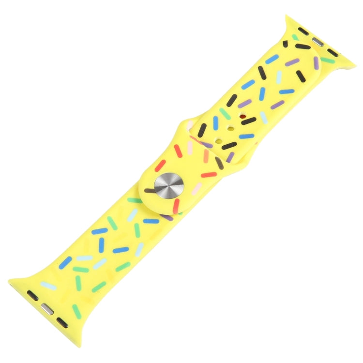 Rainbow Raindrops Silicone Watch Band For Apple Watch 9 45mm(Yellow) - free shipping - PMC TechLife - Order now!