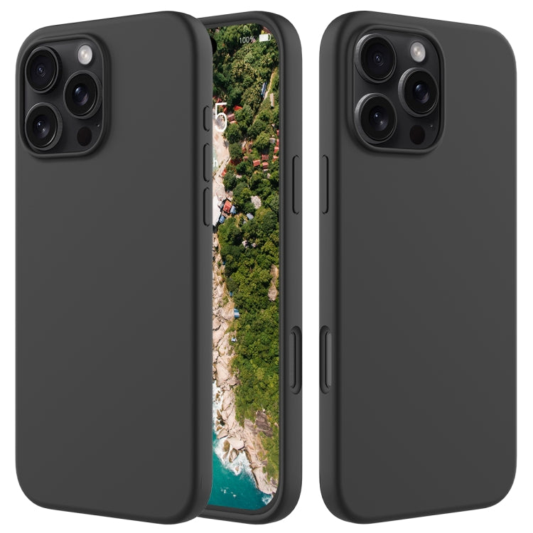 For iPhone 16 Pro Solid Color Silicone Phone Case(Black) - More iPhone Cases by PMC Jewellery | Online Shopping South Africa | PMC Jewellery | Buy Now Pay Later Mobicred