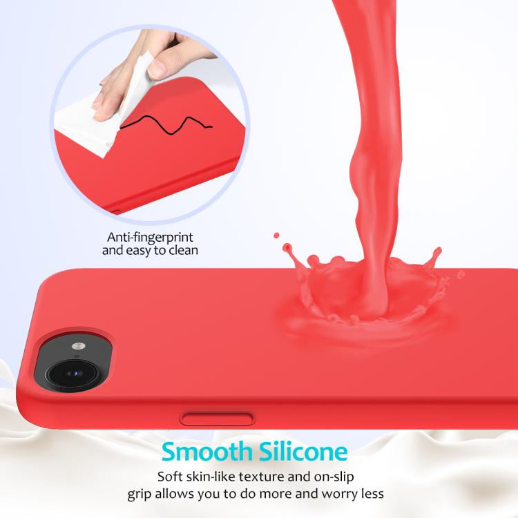 For iPhone 16e Solid Color Silicone Phone Case(Red) - iPhone 16e Cases by PMC TechLife | Online Shopping South Africa | PMC TechLife | Buy Now Pay Later Mobicred