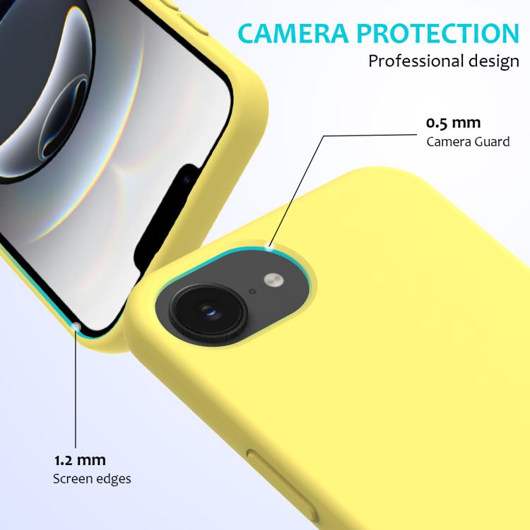 For iPhone 16e Solid Color Silicone Phone Case(Lemon Yellow) - iPhone 16e Cases by PMC TechLife | Online Shopping South Africa | PMC TechLife | Buy Now Pay Later Mobicred