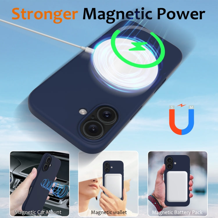 For iPhone 16 Plus Shockproof Silicone Magsafe Phone Case(Navy Blue) - iPhone 16 Plus Cases by PMC TechLife | Online Shopping South Africa | PMC TechLife | Buy Now Pay Later Mobicred