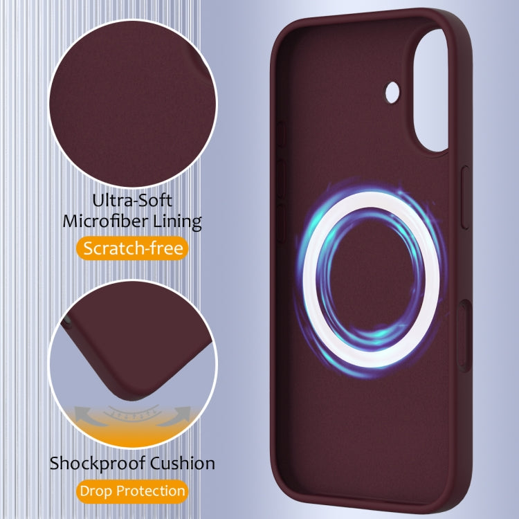 For iPhone 16 Shockproof Silicone Magsafe Phone Case(Plum Color) - iPhone 16 Cases by PMC Jewellery | Online Shopping South Africa | PMC Jewellery | Buy Now Pay Later Mobicred