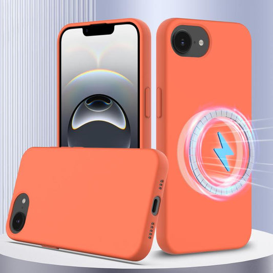 For iPhone 16e Shockproof Silicone Magsafe Phone Case(Gold Orange) - iPhone 16e Cases by PMC Jewellery | Online Shopping South Africa | PMC Jewellery | Buy Now Pay Later Mobicred