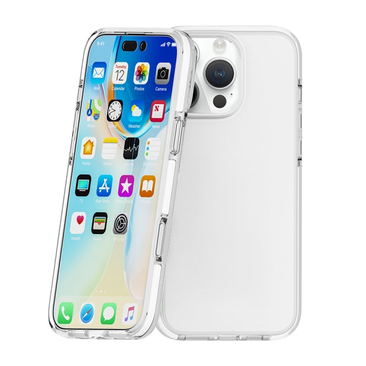 For iPhone 16 Pro Two-color Shockproof High Transparency TPU Phone Case(White) - iPhone 16 Pro Cases by PMC Jewellery | Online Shopping South Africa | PMC Jewellery | Buy Now Pay Later Mobicred