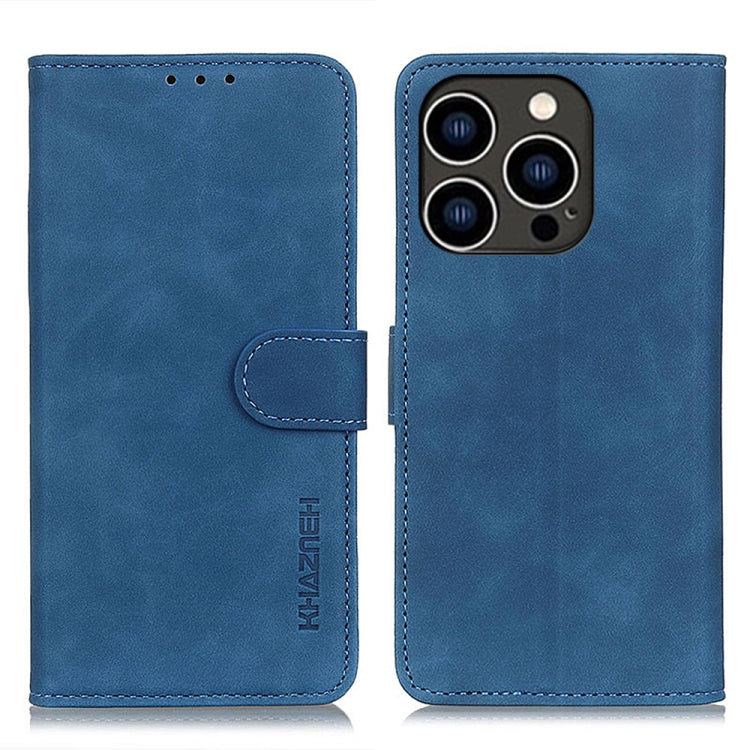 For iPhone 16 Pro KHAZNEH Retro Texture Leather Phone Case(Blue) - iPhone 16 Pro Cases by PMC Jewellery | Online Shopping South Africa | PMC Jewellery | Buy Now Pay Later Mobicred