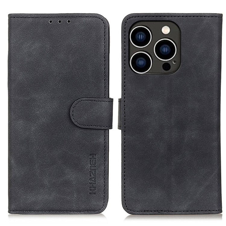 For iPhone 16 Pro Max KHAZNEH Retro Texture Leather Phone Case(Black) - iPhone 16 Pro Max Cases by PMC TechLife | Online Shopping South Africa | PMC TechLife | Buy Now Pay Later Mobicred