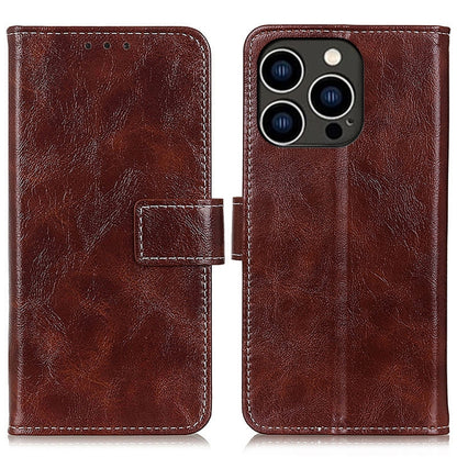 For iPhone 16 Pro Retro Crazy Horse Texture Horizontal Flip Leather Phone Case(Brown) - iPhone 16 Pro Cases by PMC Jewellery | Online Shopping South Africa | PMC Jewellery | Buy Now Pay Later Mobicred