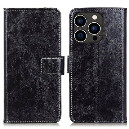 For iPhone 16 Pro Max Retro Crazy Horse Texture Horizontal Flip Leather Phone Case(Black) - iPhone 16 Pro Max Cases by PMC Jewellery | Online Shopping South Africa | PMC Jewellery | Buy Now Pay Later Mobicred