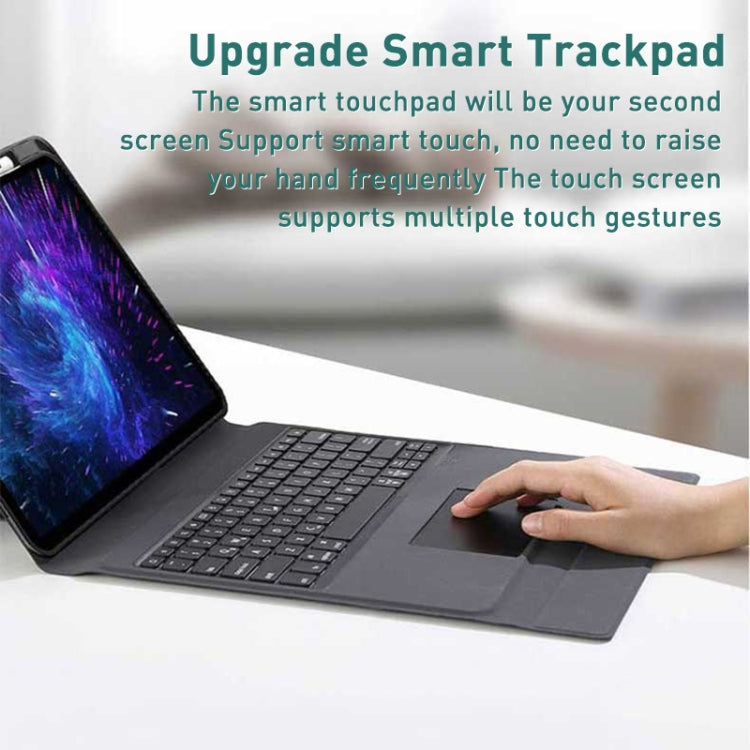 For iPad Pro 12.9 2022 / 2021 / 2020 Integrated Bluetooth Keyboard Leather Case with Backlight & Touchpad(Black) - For iPad Pro by PMC TechLife | Online Shopping South Africa | PMC TechLife