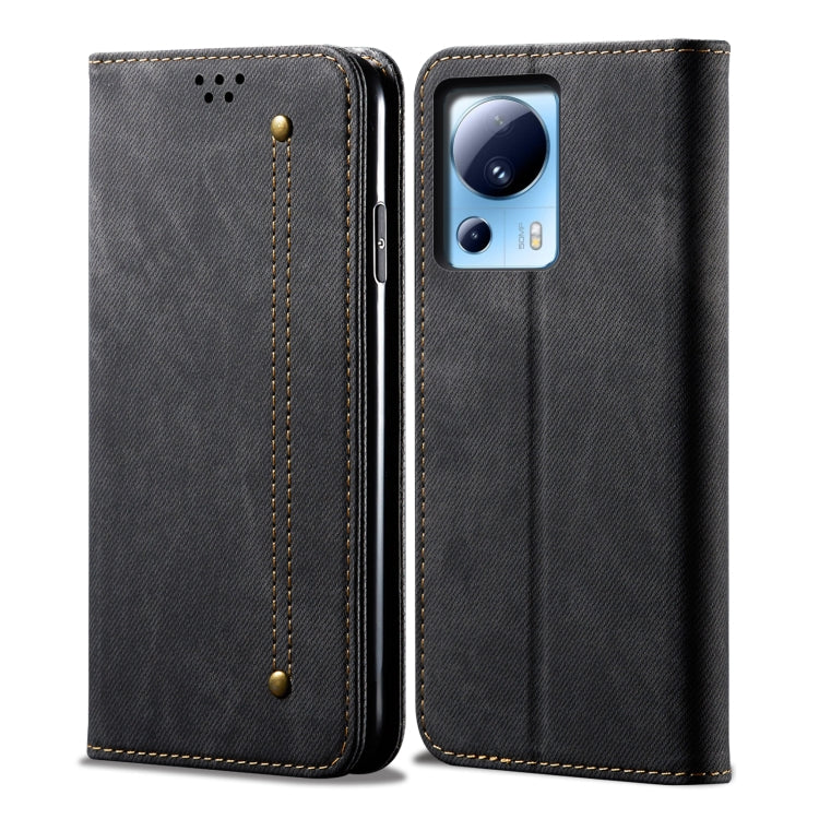 For Xiaomi 13 Lite / Civi 2 Denim Texture Flip Leather Phone Case(Black) - 13 Lite Cases by PMC TechLife | Online Shopping South Africa | PMC TechLife | Buy Now Pay Later Mobicred