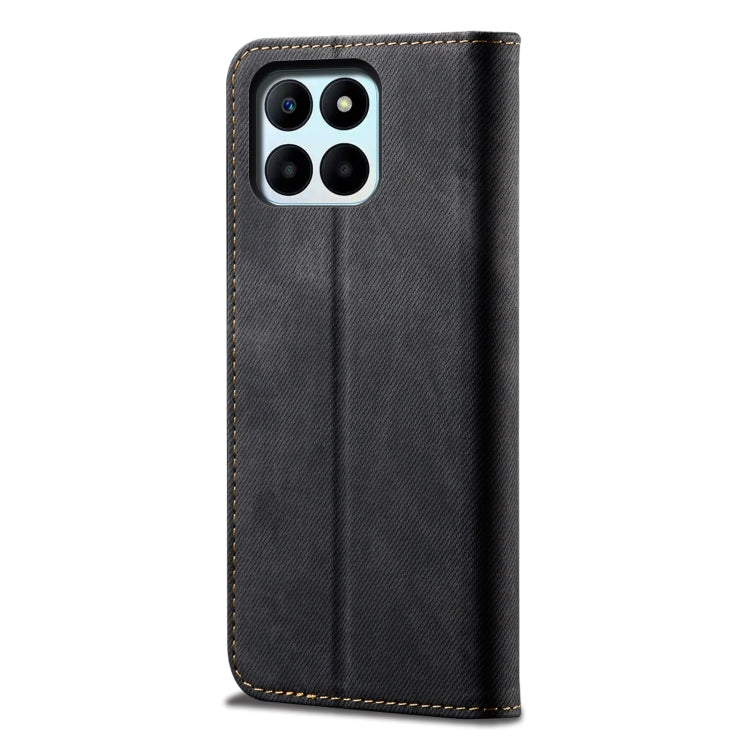 For Honor X8 5G / X6 4G Foreign Denim Texture Flip Leather Phone Case(Black) - Honor Cases by PMC TechLife | Online Shopping South Africa | PMC TechLife | Buy Now Pay Later Mobicred