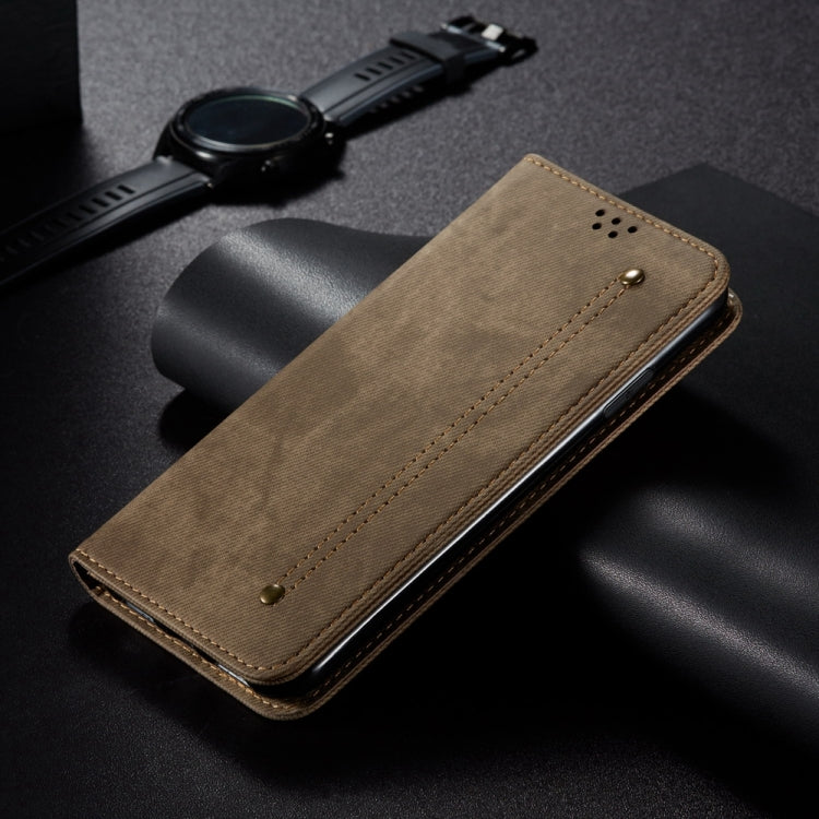 For Honor 90 GT Denim Texture Flip Leather Phone Case(Khaki) - Honor Cases by PMC TechLife | Online Shopping South Africa | PMC TechLife | Buy Now Pay Later Mobicred