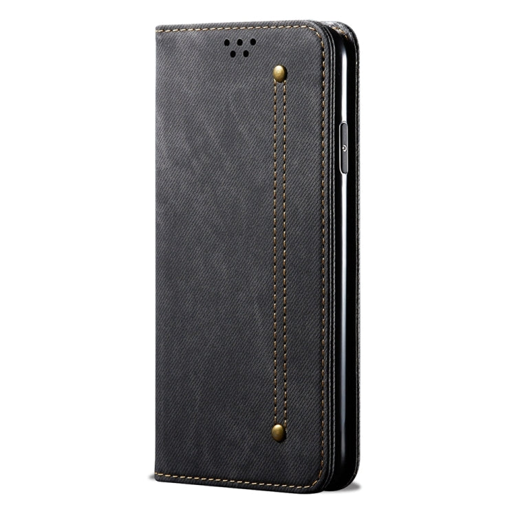 For Honor Play 8T 5G / X7b Denim Texture Flip Leather Phone Case(Black) - Honor Cases by PMC TechLife | Online Shopping South Africa | PMC TechLife | Buy Now Pay Later Mobicred