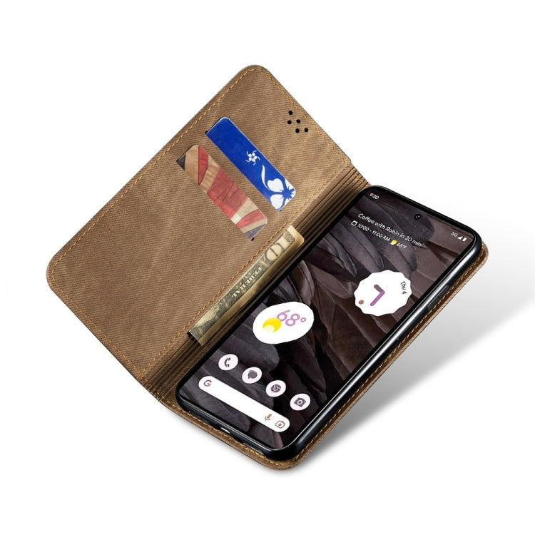 For Honor 200 Lite Global Denim Texture Flip Leather Phone Case(Khaki) - Honor Cases by PMC Jewellery | Online Shopping South Africa | PMC Jewellery | Buy Now Pay Later Mobicred