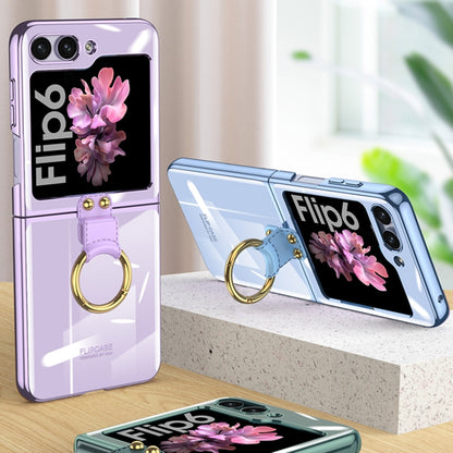 For Samsung Galaxy Z Flip6 GKK Electroplating Phone Case with Ring(Purple) - Galaxy Z Flip6 5G Cases by GKK | Online Shopping South Africa | PMC Jewellery | Buy Now Pay Later Mobicred