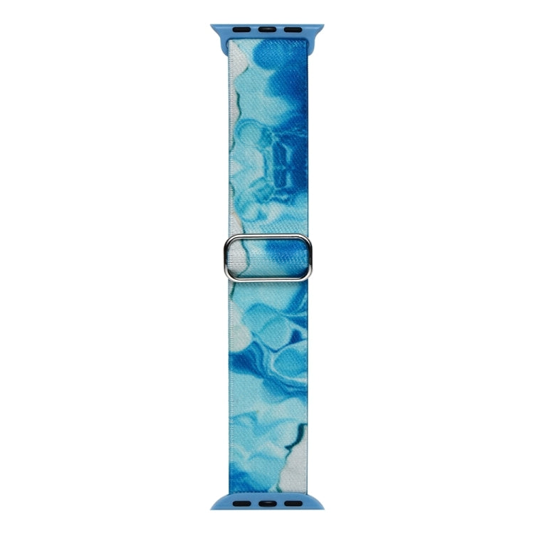 For Apple Watch SE 2023 44mm Painted Pattern Nylon Replacement Watch Band(Ocean Blue) - Watch Bands by PMc TechLife | Online Shopping South Africa | PMc TechLife | Buy Now Pay Later Mobicred