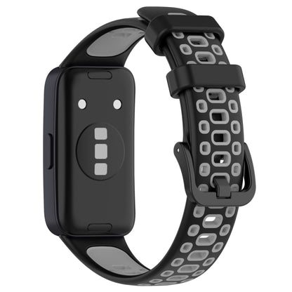 For Huawei Band 8 Two Color Silicone Replacement Watch Band(Black Grey) - Watch Bands by PMC Jewellery | Online Shopping South Africa | PMC Jewellery