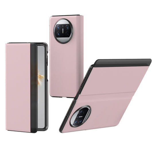 For Huawei Mate X3 Litchi Pattern Foldable Side Window View Protective Phone Case(Pink) - Huawei Cases by PMC Jewellery | Online Shopping South Africa | PMC Jewellery | Buy Now Pay Later Mobicred